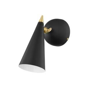 Hudson Valley lighting Moxie Wall Sconce H441101-AGB/BK finish aged brass/black